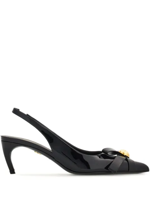 Ferragamo 55mm bow-detail patent leather pumps