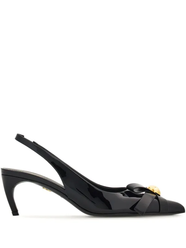 Ferragamo 55mm bow detail Patent Leather Pumps Black FARFETCH AU