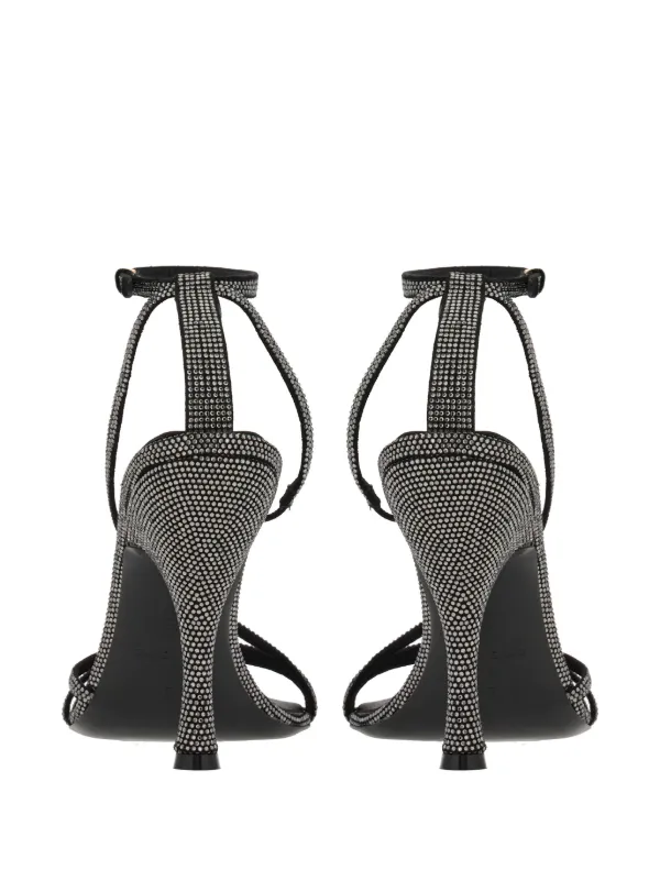 Ferragamo 105mm crystal-embellished Leather Sandals | Black