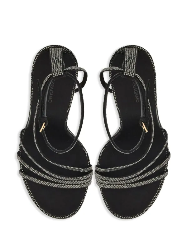 Ferragamo 105mm crystal-embellished Leather Sandals | Black