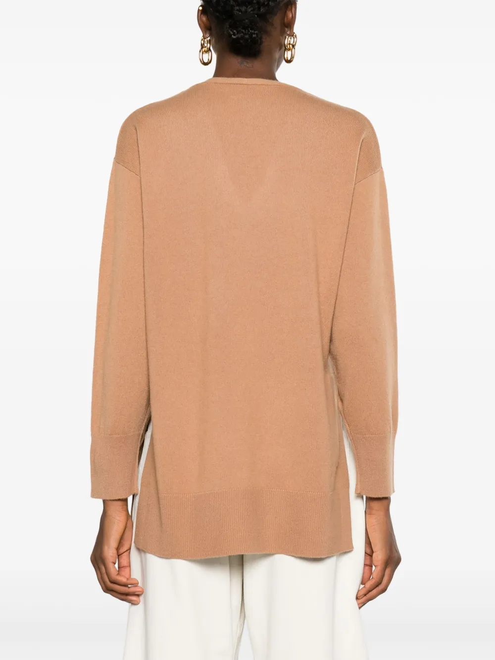 Allude Trui met V-hals Bruin