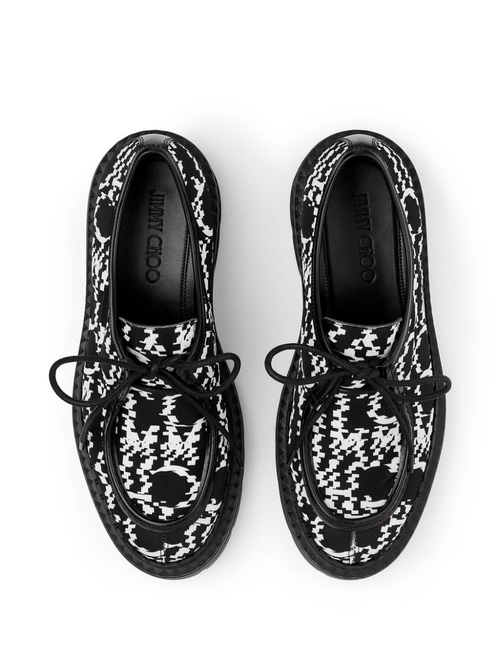 Shop Jimmy Choo Marlow Graphic-print Loafers In Black