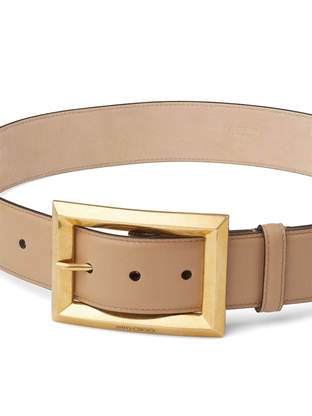 Shop Jimmy Choo Arlie Leather Belt In Neutrals