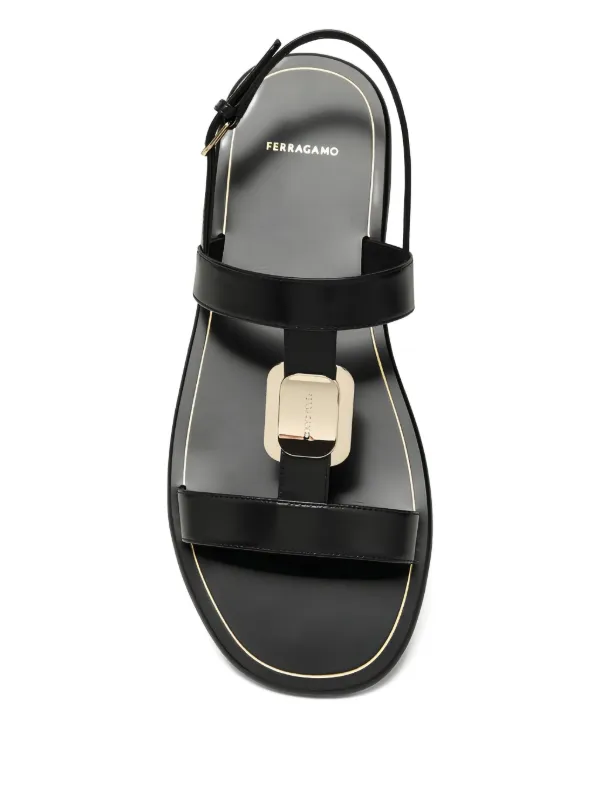 Ferragamo Capri レザーサンダル | ブラック | FARFETCH JP