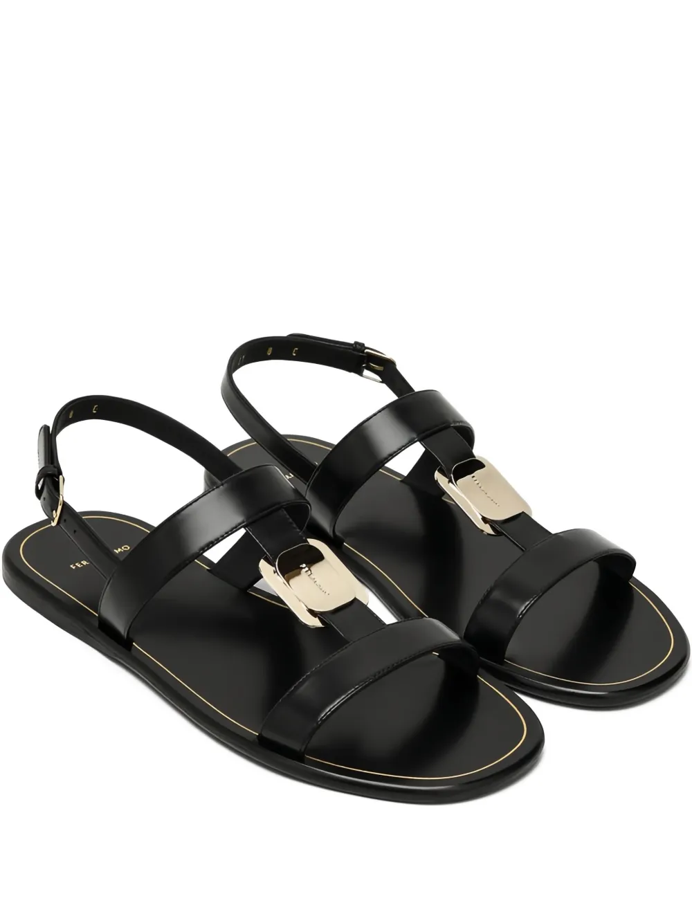 Ferragamo Capri leathers sandals Black