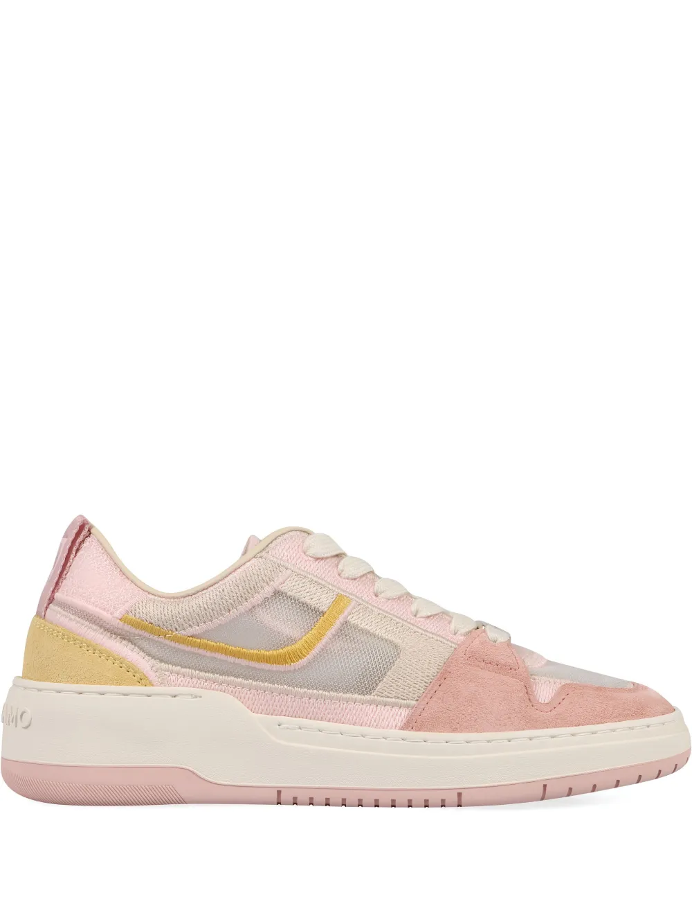 Ferragamo Mesh suede lace-up sneakers | Pink | Image 1