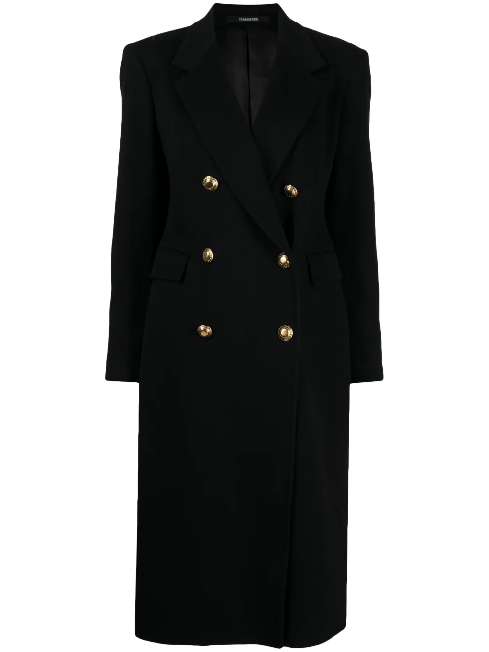 Tagliatore Double Breasted Coat In Black