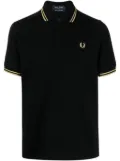 Fred Perry M12 logo-embroidered polo shirt - Black