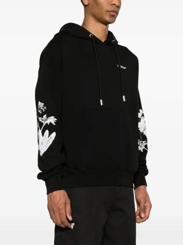 Off white black flower hoodie cheap