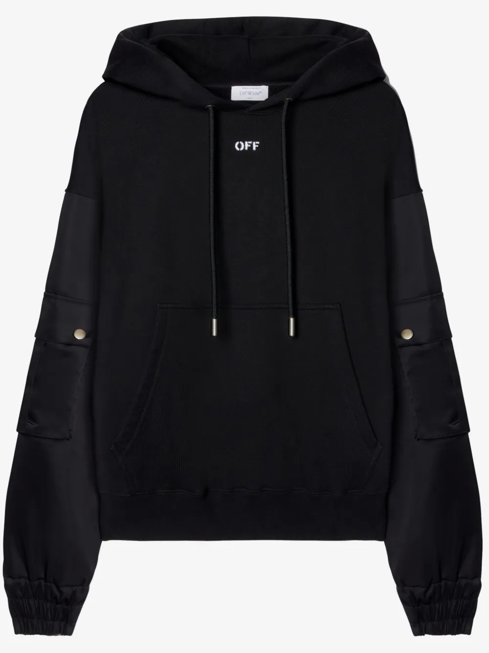 Off-White logo-print cotton hoodie | Black | Image 1