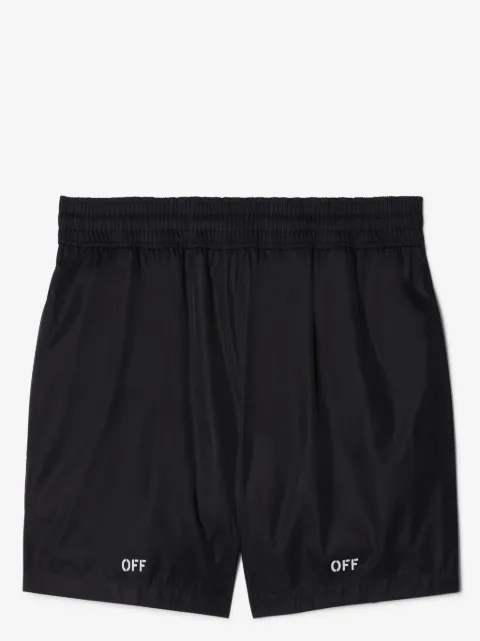 Off-White logo-print swim shorts