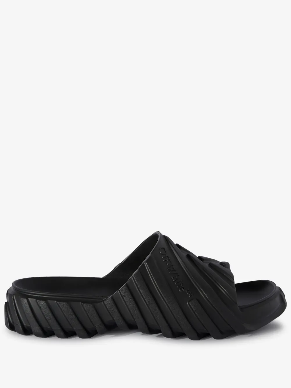 Off-White Exploration embossed slides | Black | Image 1