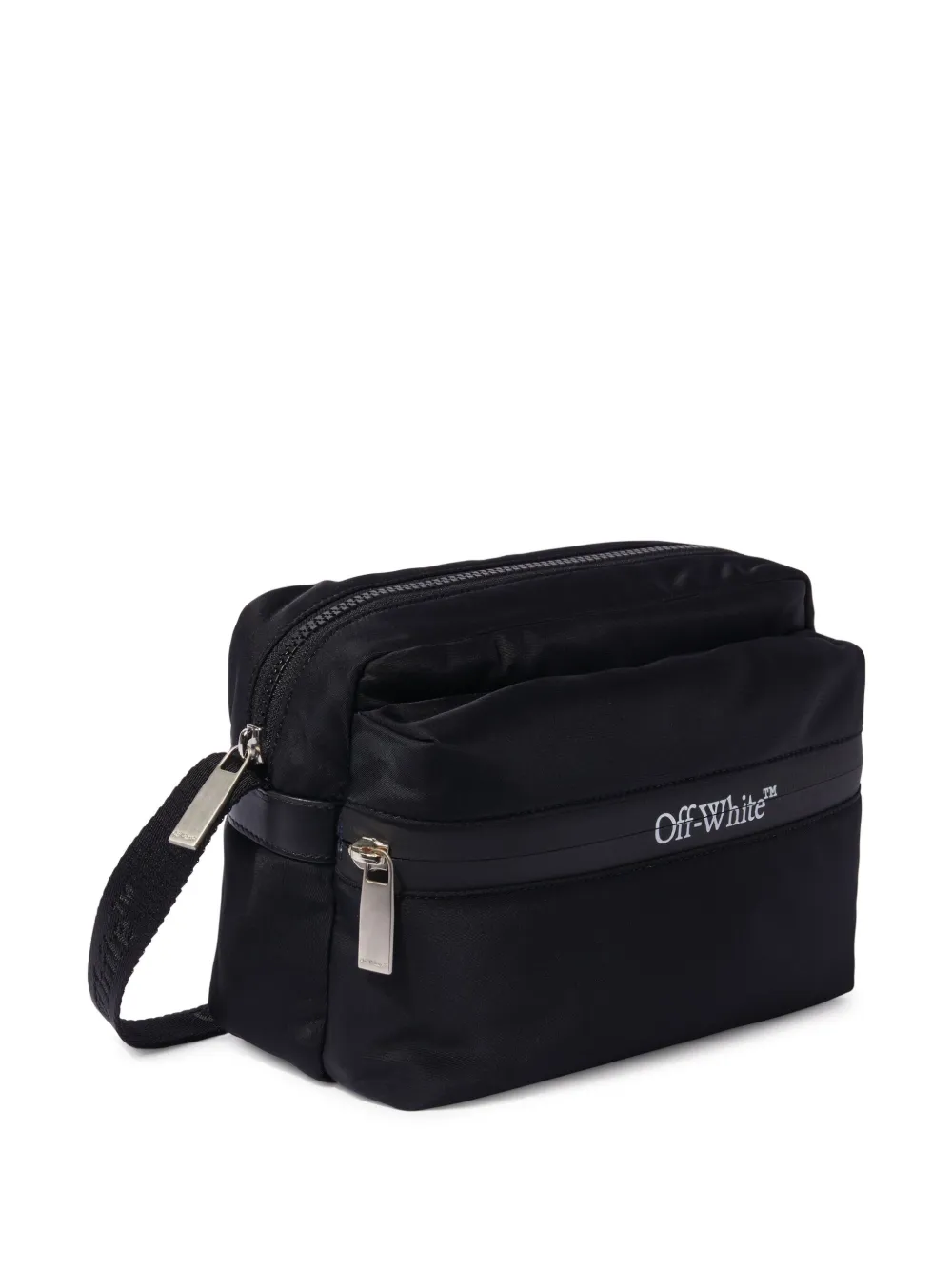 Off White logo print Messenger Bag Black FARFETCH
