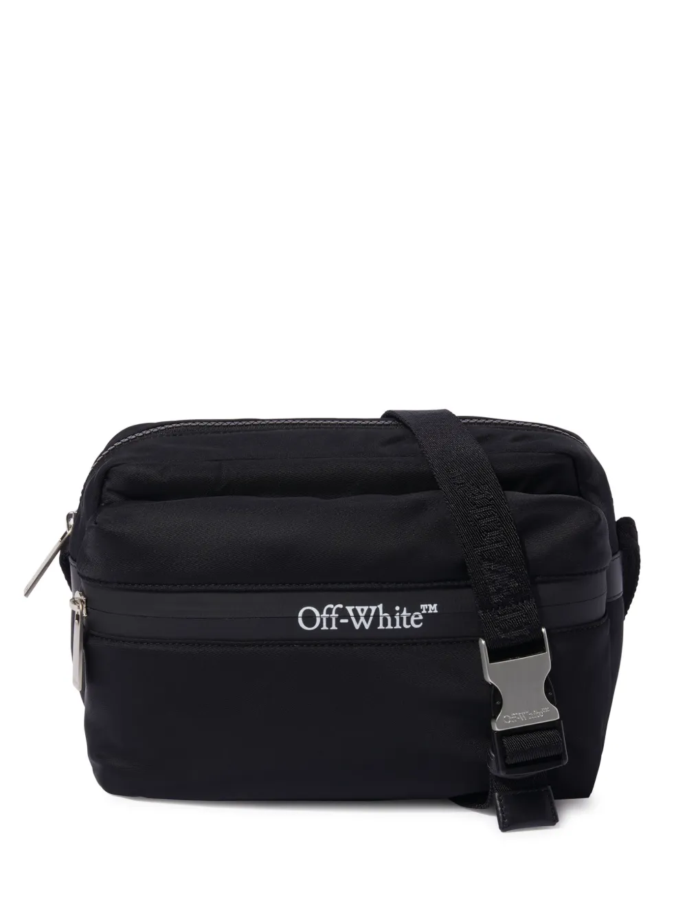 Shop Off-white Logo-print Messenger Bag In Black