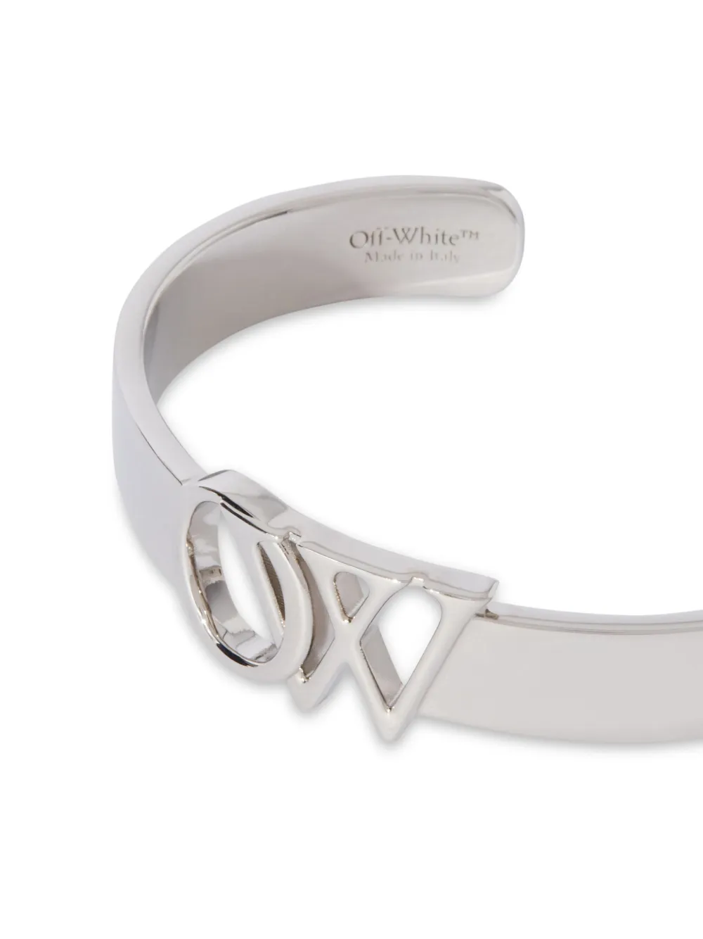 Off-White Armband met gegraveerd logo - Zilver