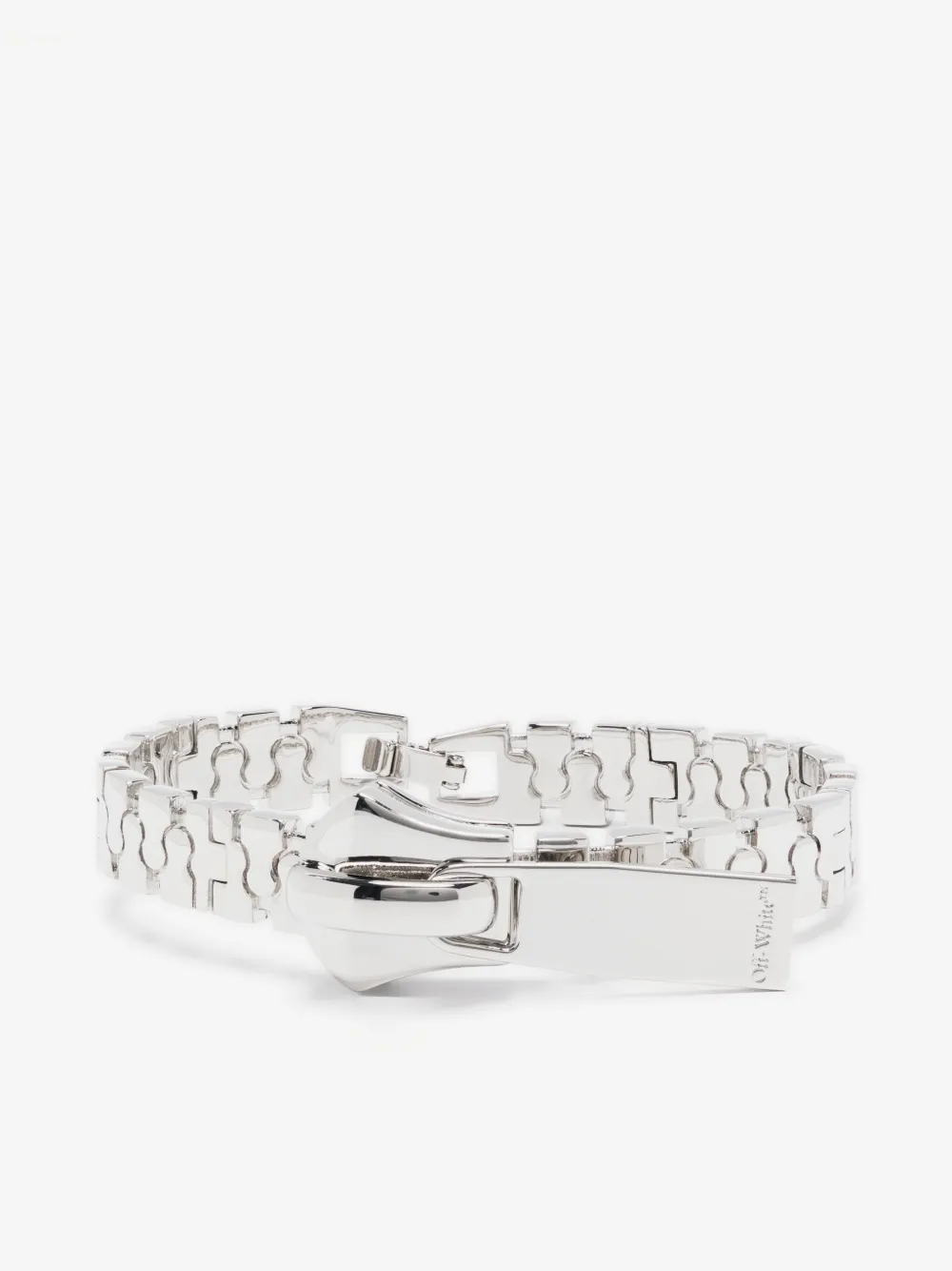 Off-White oversize zip bracelet | Silver | Image 1