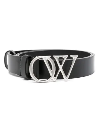 Off White Ceinture a Boucle Logo Noir FARFETCH FR