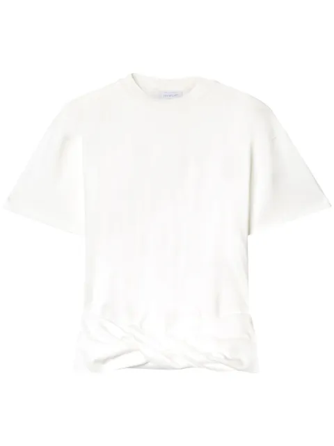 Off-White قميص قطن ملفوف بنقش أسهم