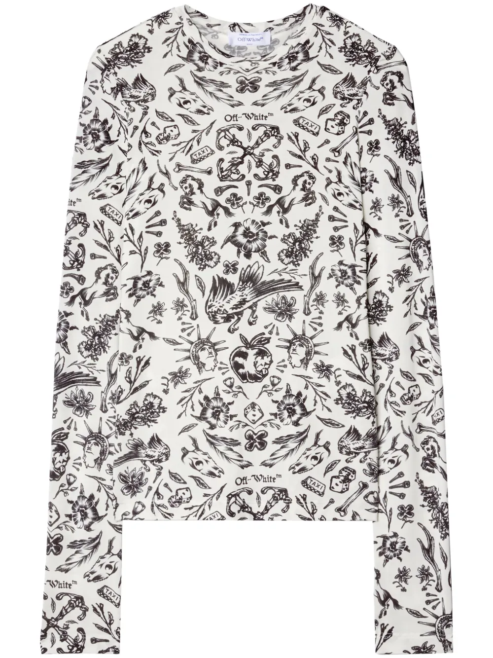 Off-White 타투 프린트 티셔츠 | 화이트