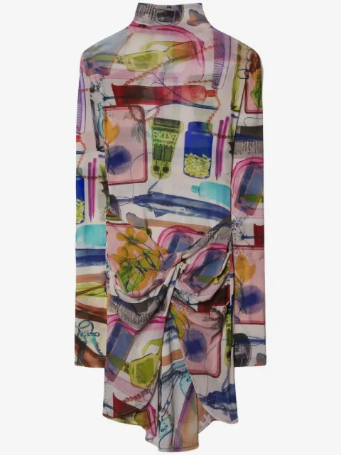 Off-White X-Ray-print twist-detail minidress