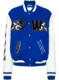Off-White Royal logo-appliqué varsity jacket - Blue