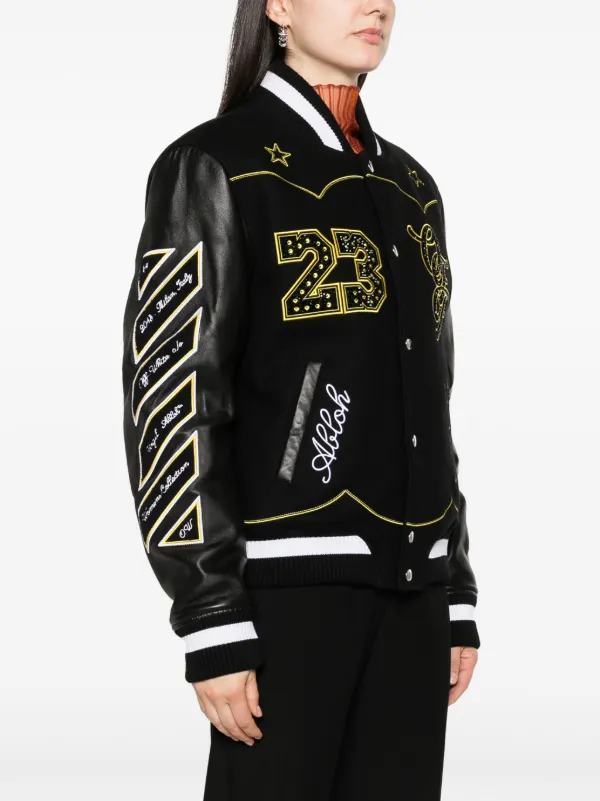 Off white womens bomber jacket top