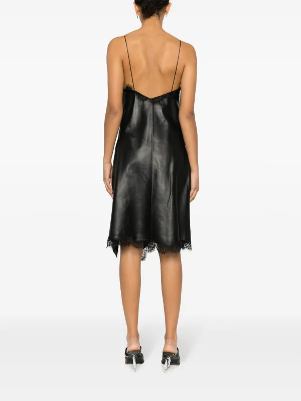 Off-White | Women Lace Nappa Leather Dress Black 38