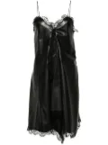 Off-White lace-trim leather dress - Black