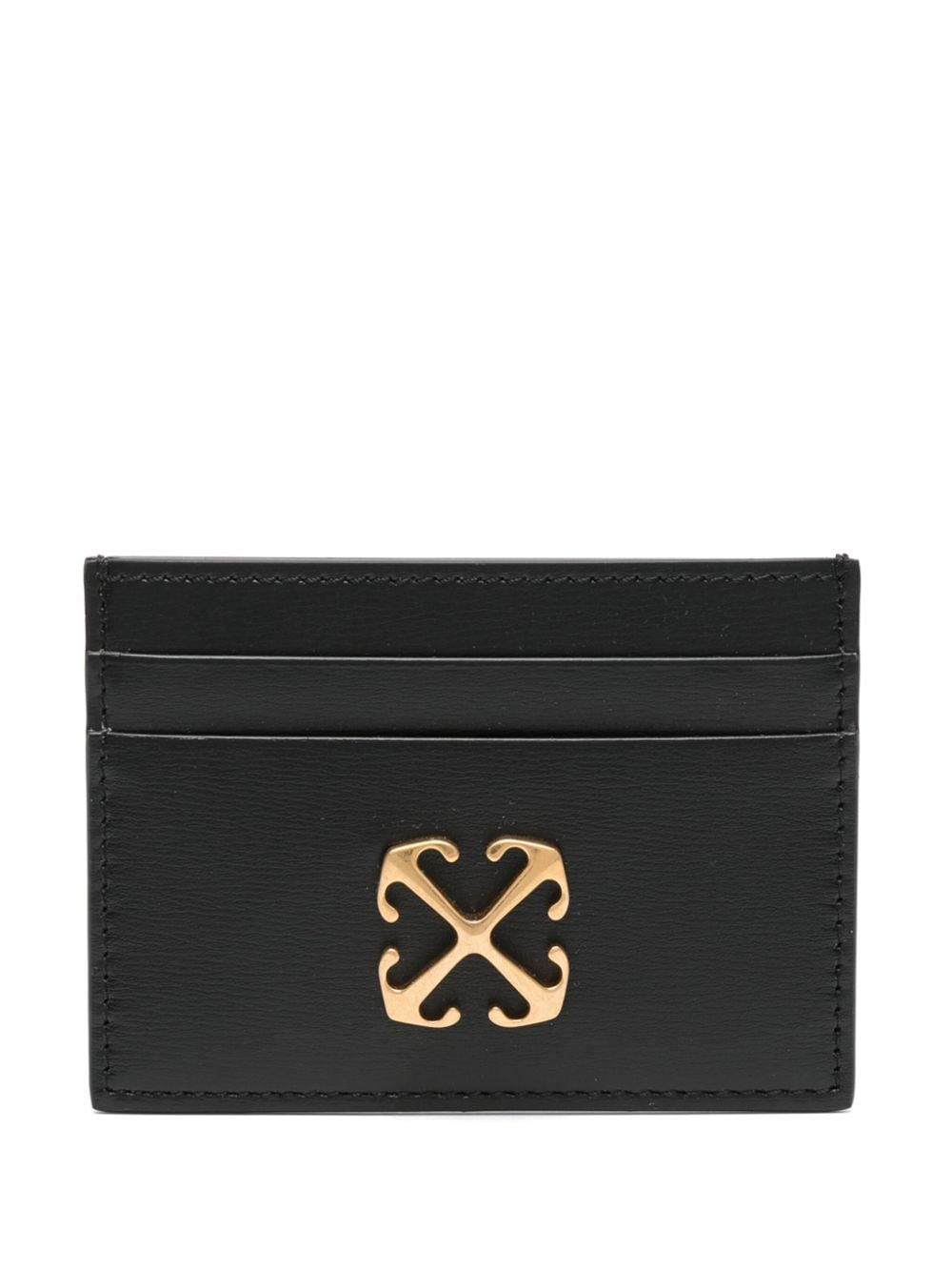 Off-white Jitney Simple Leather Cardholder In Black