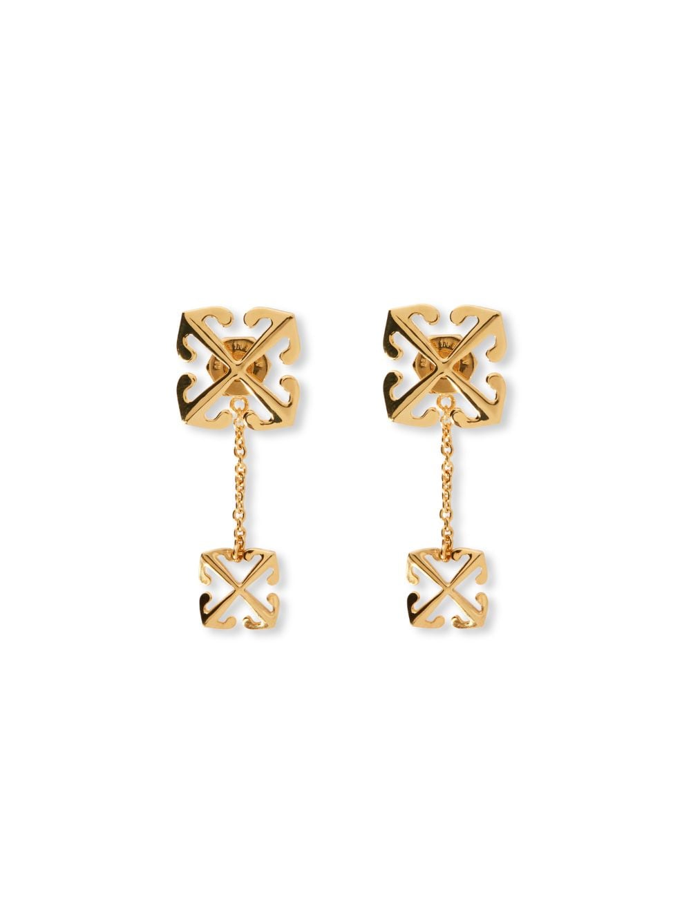 Off-white Double Arrow Earrings In Gold