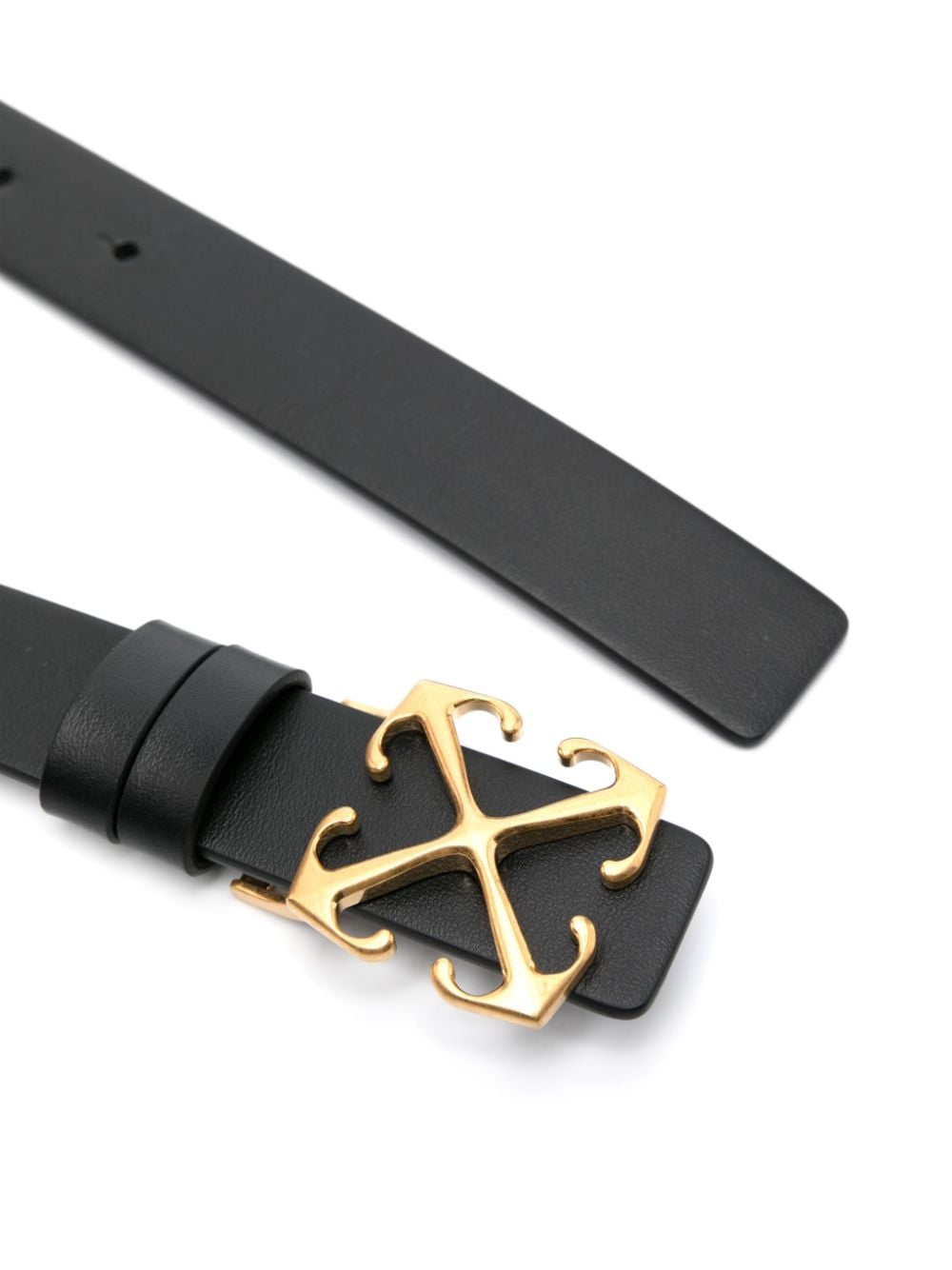 Shop Off-white Arrows-buckle Leather Belt In Black