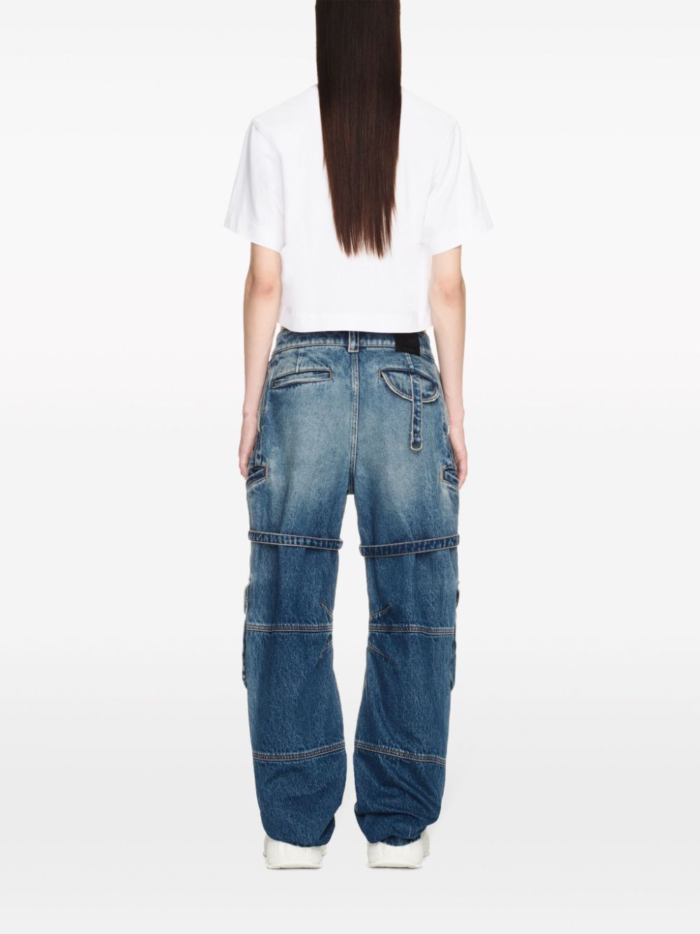 Off-White Cargo jeans met harnasdetail Blauw