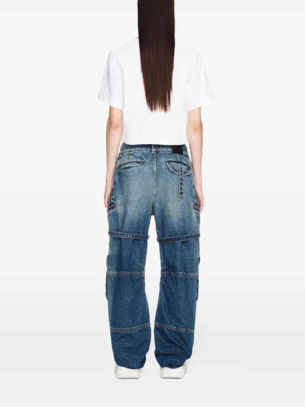 【関税&送料込】Off-White Cargo Jeans Off-White harness-detail Cargo Jeans | Blue | FARFETCH