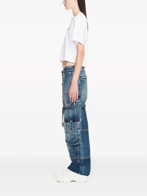 Off-White harness-detail Cargo Jeans | Blue | FARFETCH