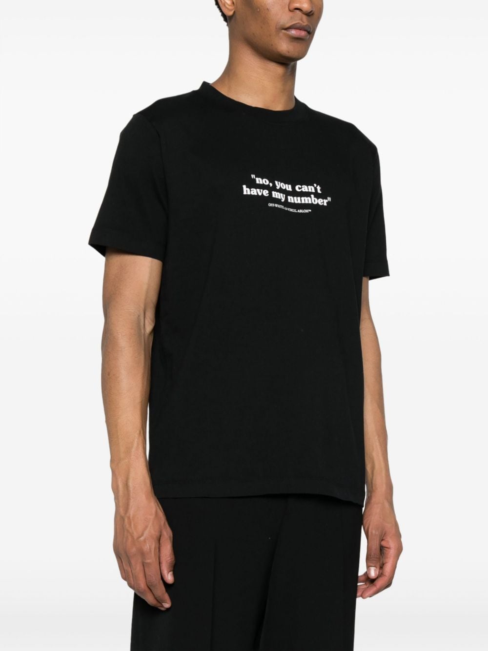 Shop Off-white Slogan-print Cotton T-shirt In 1001 Black White