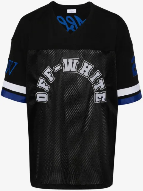 Off-White playera con paneles y aplique del logo