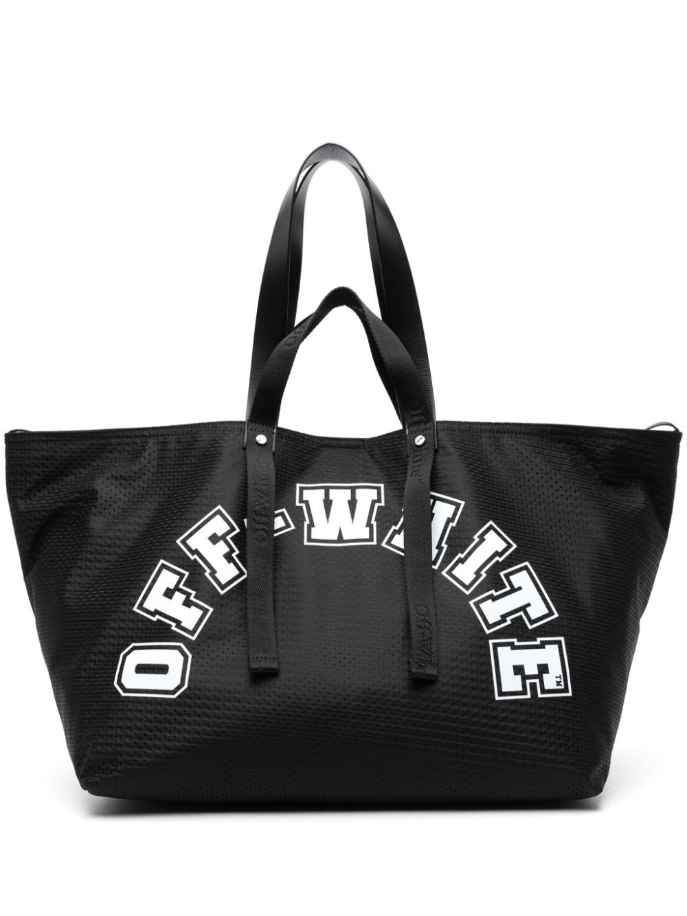 Off-White Shopper aus Mesh - 1001 BLACK WHITE