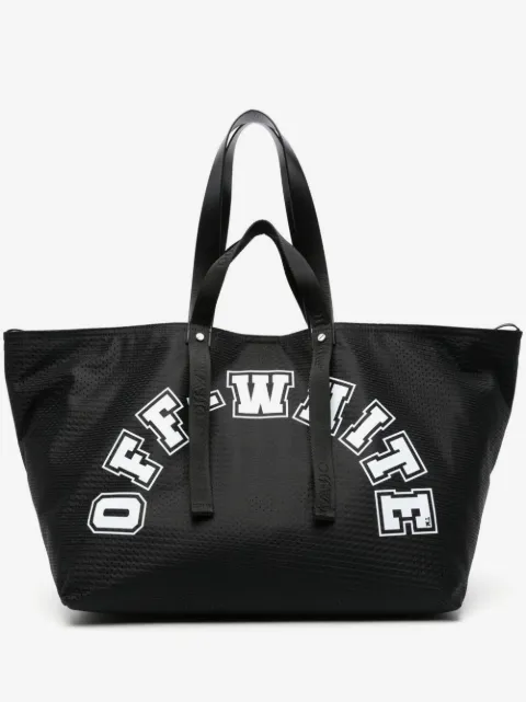 Off-White tote de malla con logo estampado