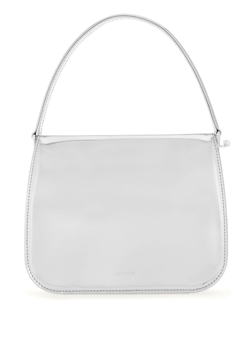 Ferragamo logo-print metallic-finish tote bag - Silber