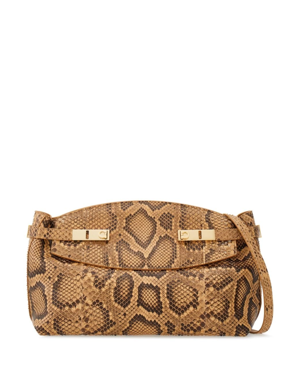 Ferragamo Hug Pouch (l) In Brown