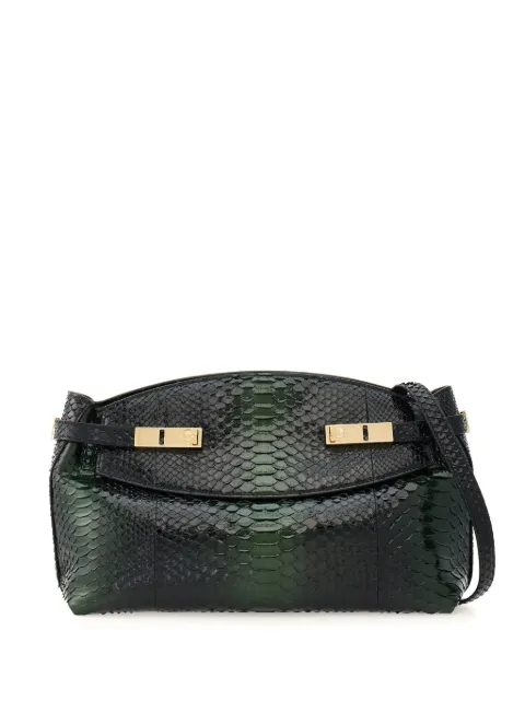 Ferragamo snakeskin-effect leather clutch bag