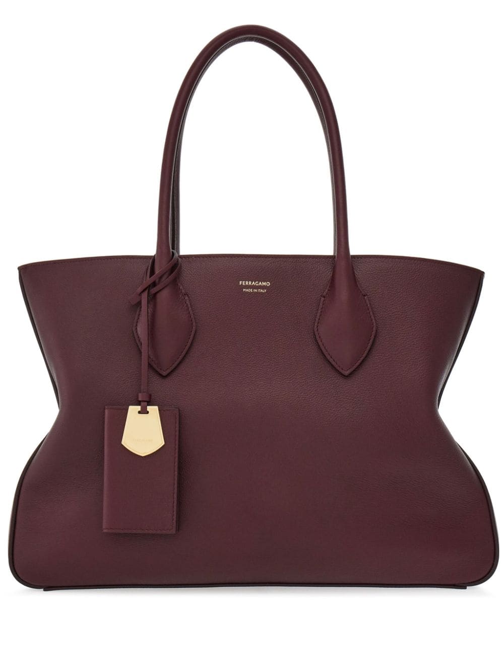 Ferragamo Large Logo-stamp Leather Tote Bag In Red