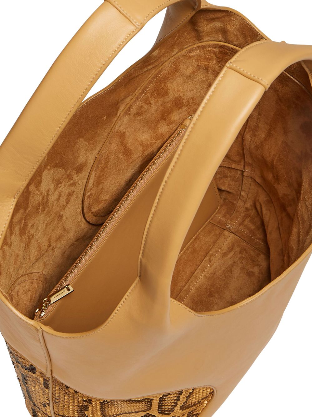 Shop Ferragamo Cut-out Detailing Leather Shoulder Bag In Neutrals