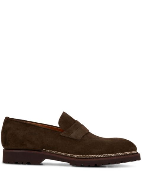 Bontoni almond-toe leather loafers 