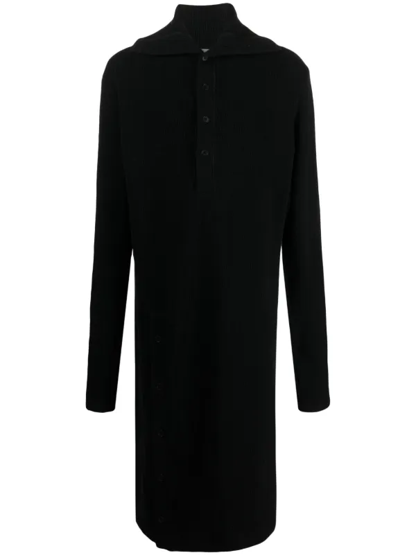 Yohji Yamamoto Hooded glove-sleeves Maxi Cardigan | Black | FARFETCH
