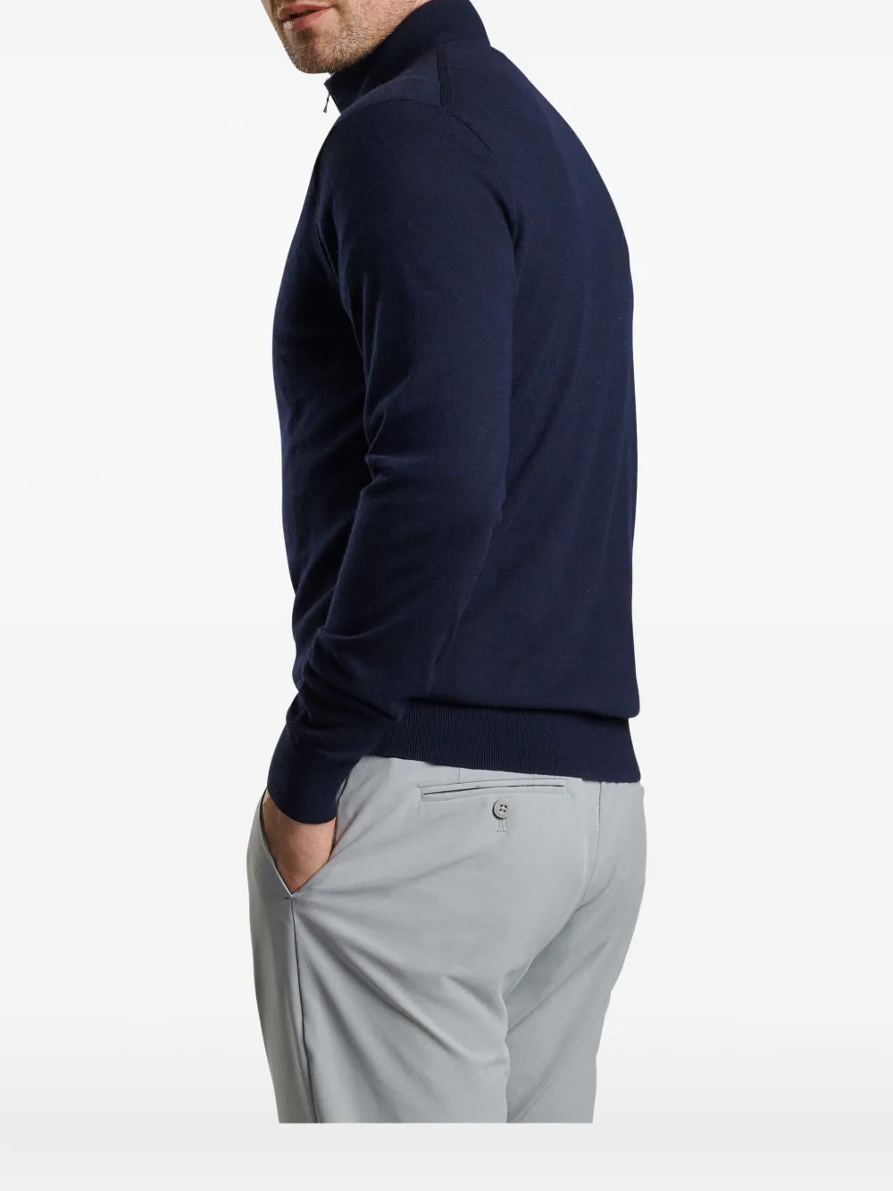 Peter Millar Trui met halve rits Blauw