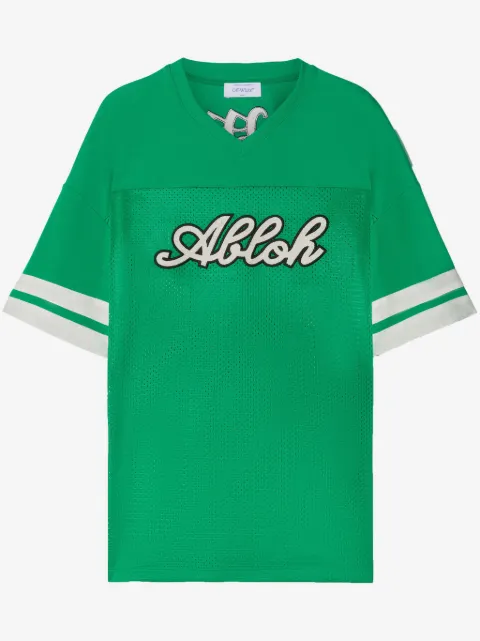 Off-White Football-print mesh T-shirt