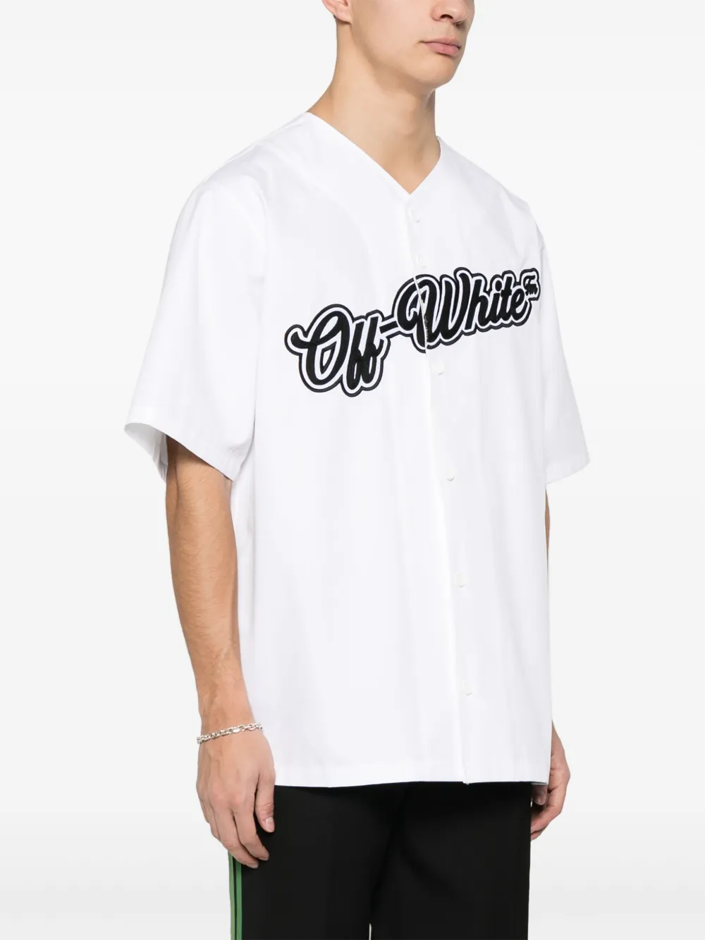 Shop Off-white Logo-appliqué Shirt In White