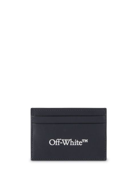 Off-White Porta-cartões Bookish de couro com logo 