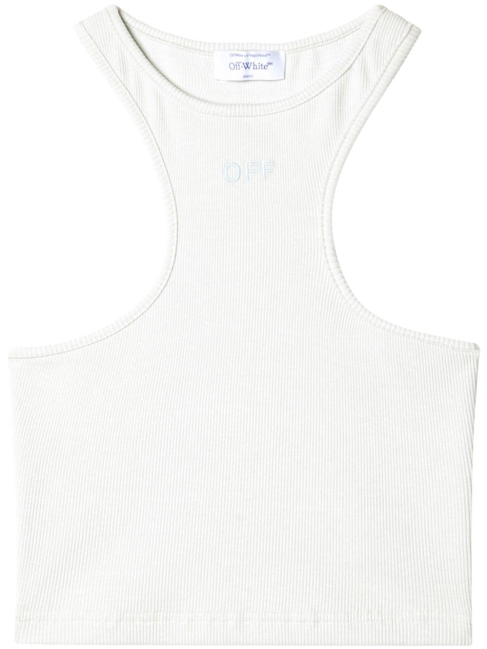 logo-embroidered cropped tank top